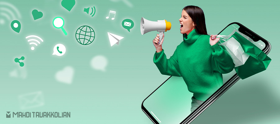 خانمی در حال اجرای کمپین فروش در سوشال مدیا و اینستاگرام